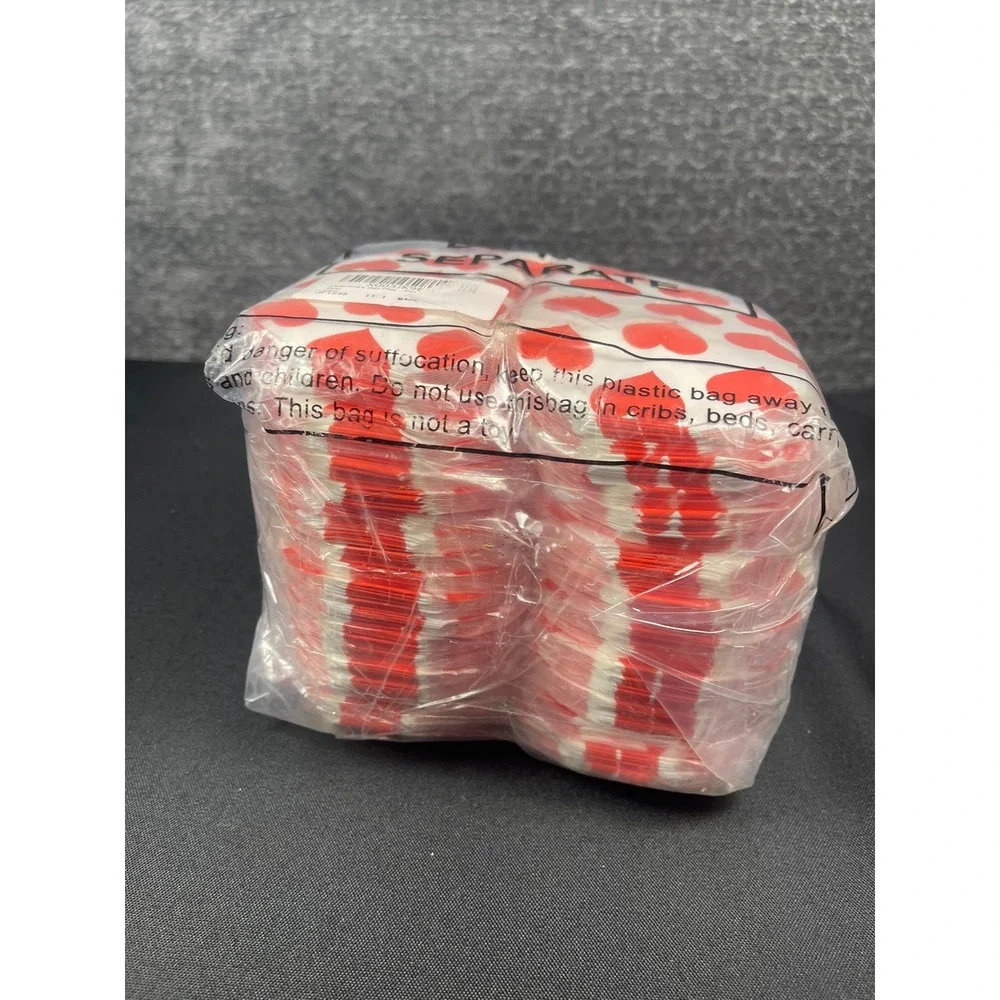 Valentine's Day Heart Shaped‎ Paper Napkins Red White Heart Print 200 Pcs
